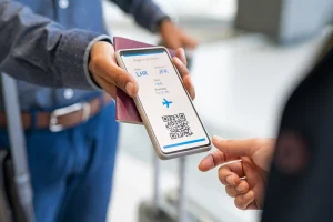 digital boarding pass at airport check-in